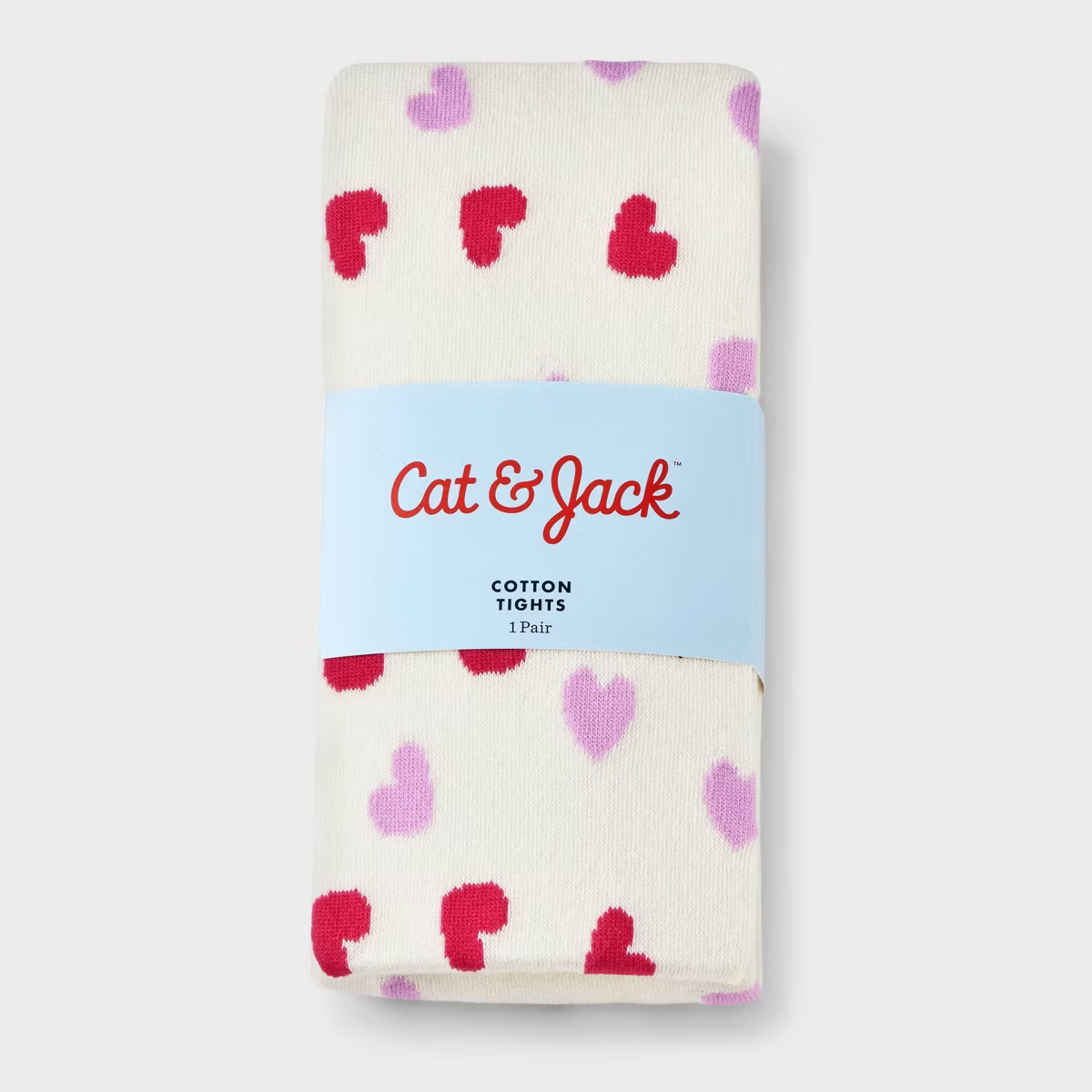 Girls' Cotton Hearts Tights - Cat & Jack™ Cream | Target