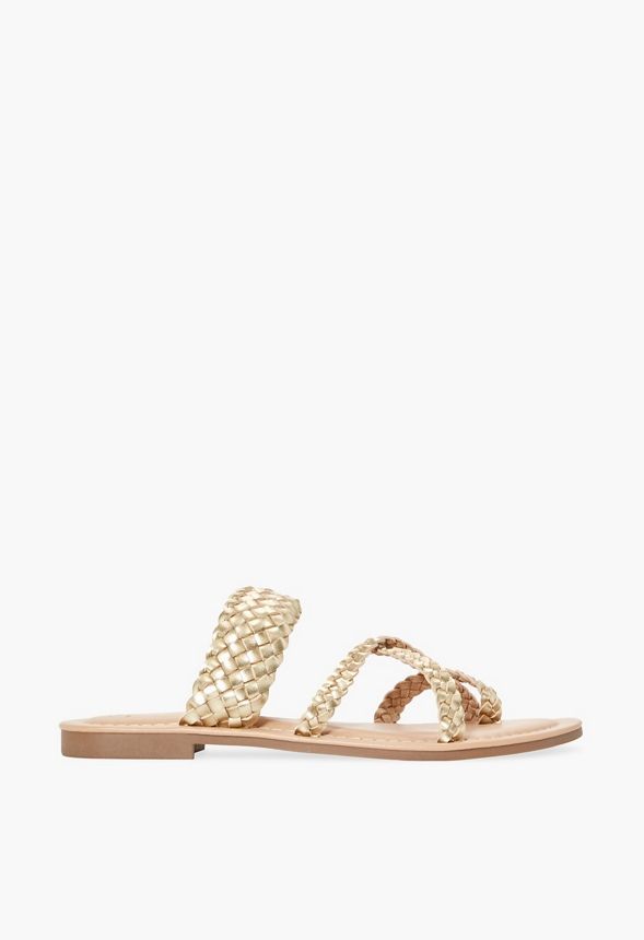 Cloey Woven Flat Sandal | JustFab