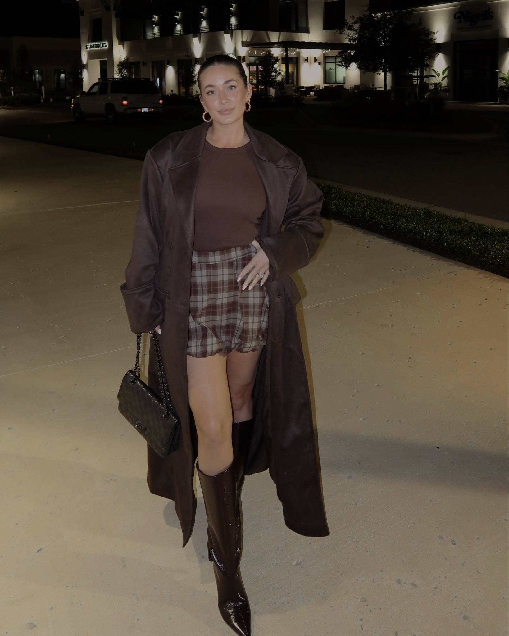 Coat: Size L
Top: Size S
Skort: Size M