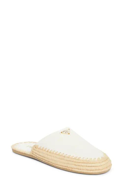 Prada Sabot Raffia Mule in Off White at Nordstrom, Size 39 | Nordstrom