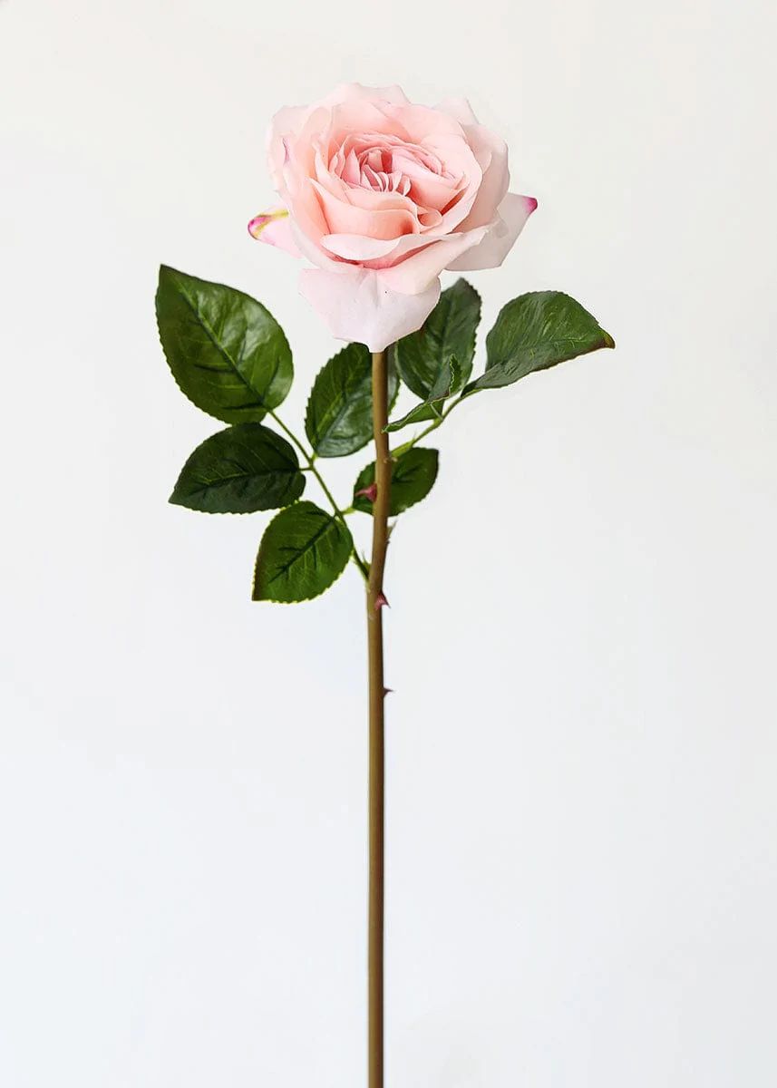 Soft Pink Fake Rose Stem | Shop Real Touch Flowers | Afloral.com | Afloral
