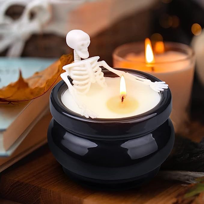 Halloween Decorations Indoor Home Decor, Gothic Vintage Skeleton Candles for Farmhouse Room Table... | Amazon (US)