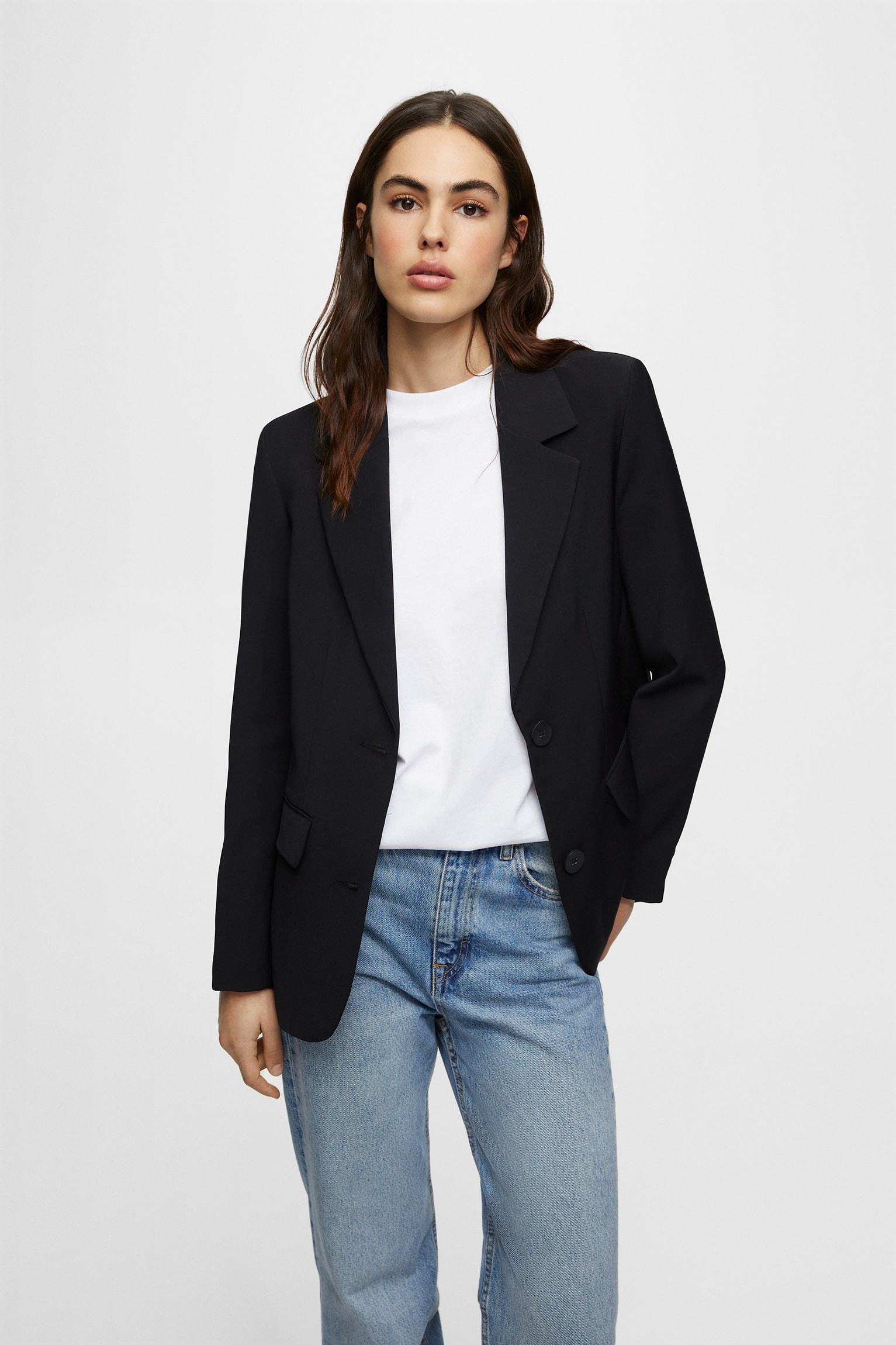 Masculine blazer with lapel collar | PULL and BEAR UK