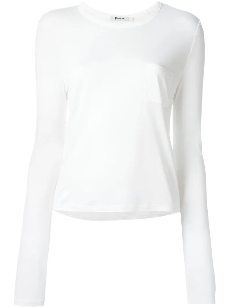 T By Alexander Wang - longsleeved T-shirt - women - Rayon - XS, White, Rayon | FarFetch US