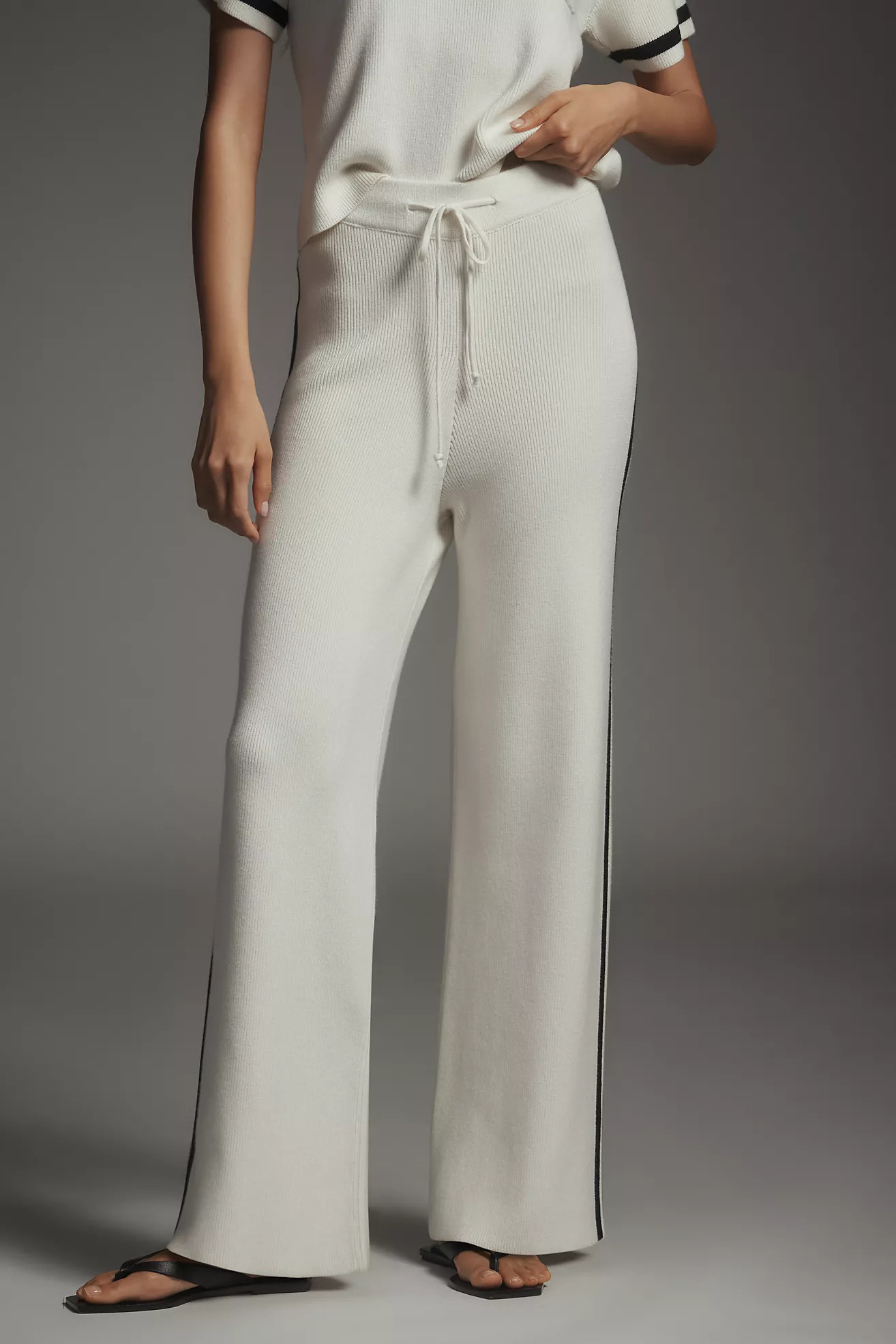 Maeve Knit Side-Stripe Track Pants | Anthropologie (US)