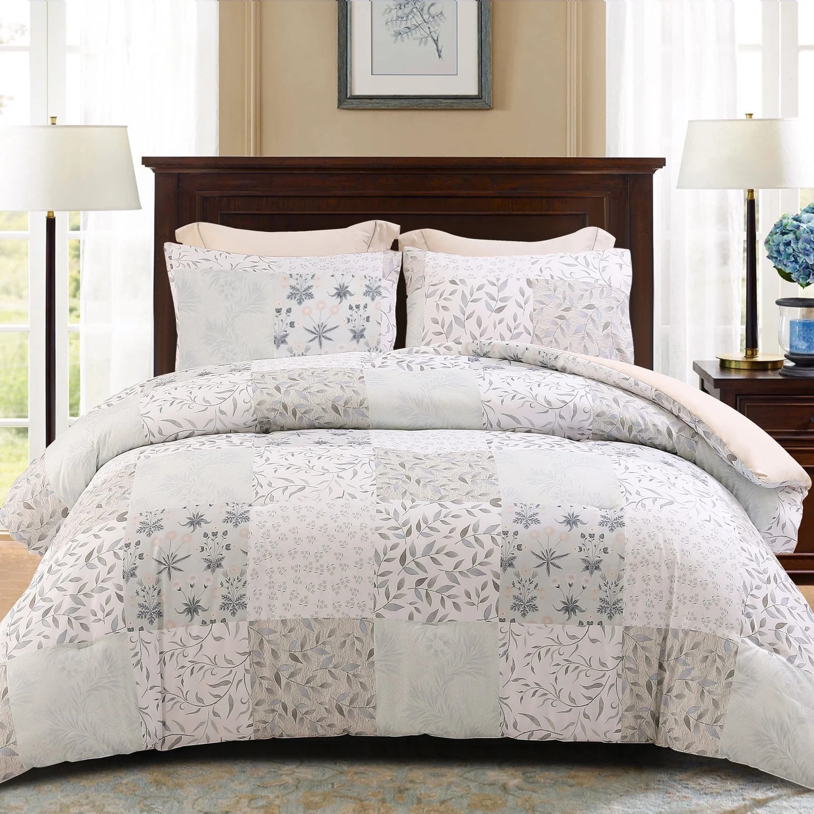 Exclusivo Mezcla 3-Piece Patchwork Queen Comforter Set, Microfiber Bedding Down Alternative Comfo... | Walmart (US)