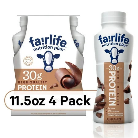 Fairlife Nutrition Plan Chocolate Bottles, 11.5 fl oz, 4 Pack | Walmart (US)
