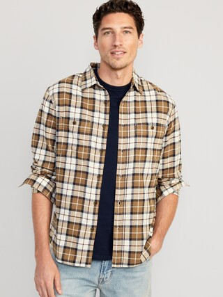 Soft-Brushed Flannel Shacket for Men | Old Navy (US)