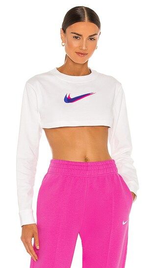 NSW Long Sleeve Crop Tee in White | Revolve Clothing (Global)