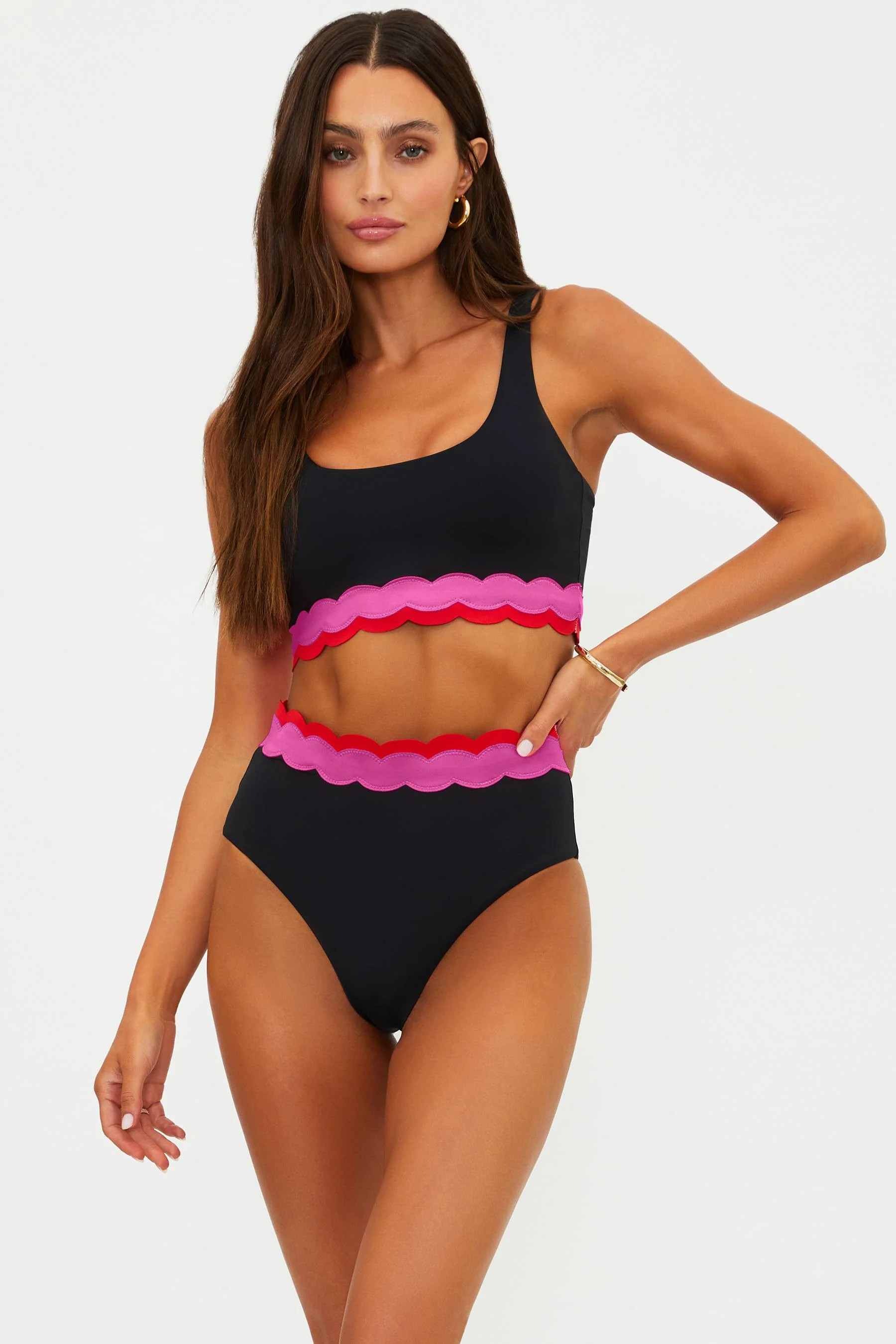 Marin Top Electric Wave | Black & Pink Bikini Top | Beach Riot | Beach Riot