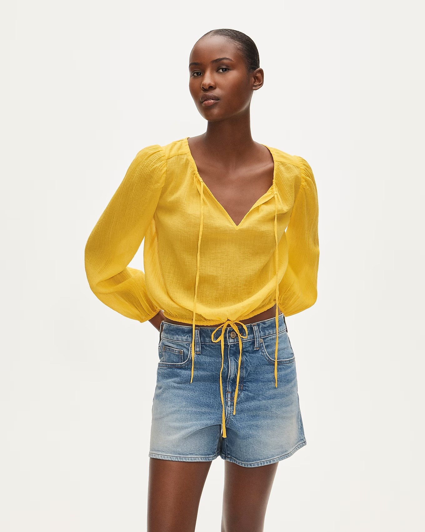 This lightweight drawstring tee from J.Crew is casual and stylish for the summer. Love to pair it with denim shorts or a black skirt.

#LTKSeasonal #LTKOver40 #LTKootd