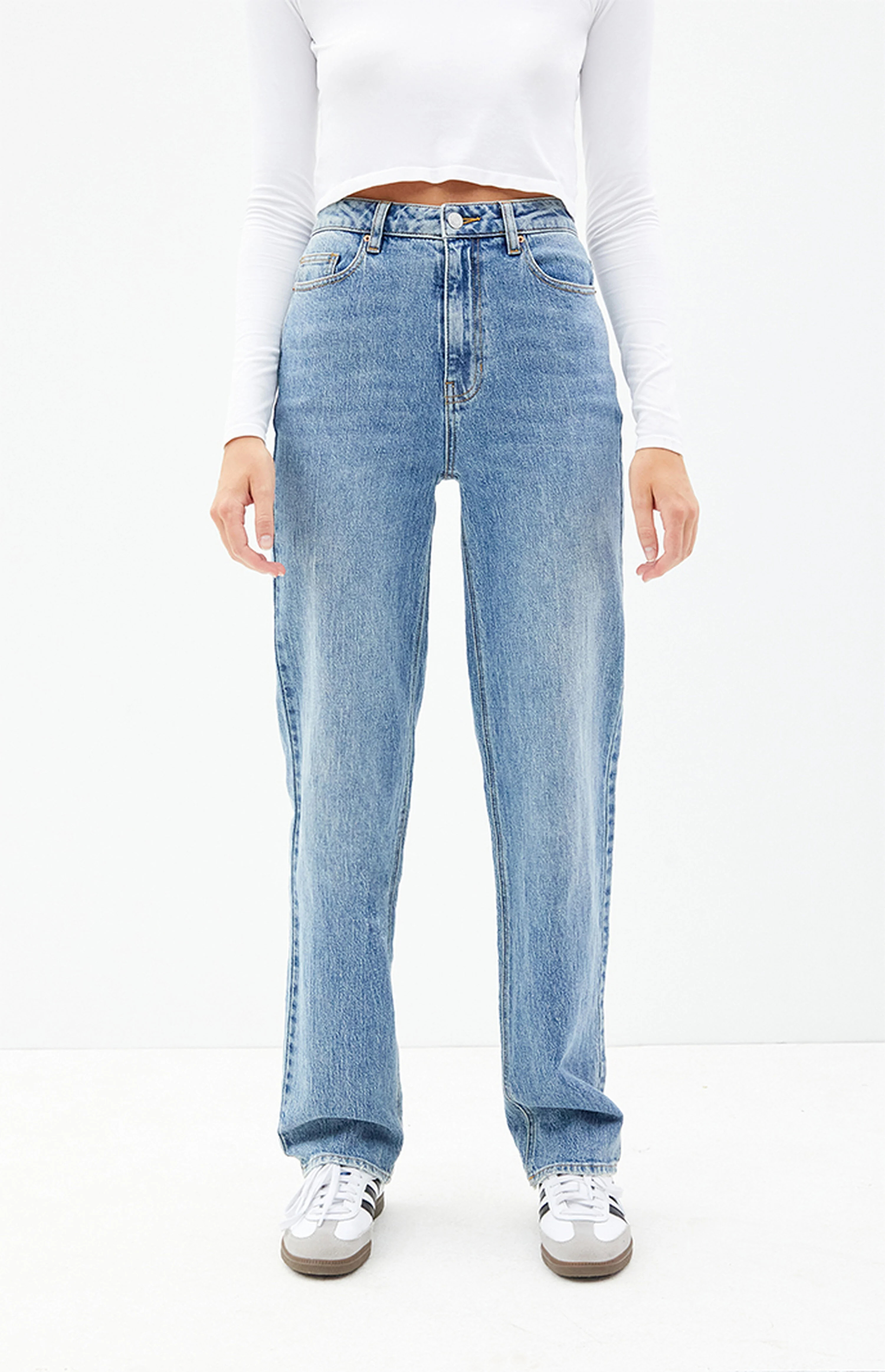 PacSun Eco Stretch Medium Blue Dad Jeans | PacSun | PacSun