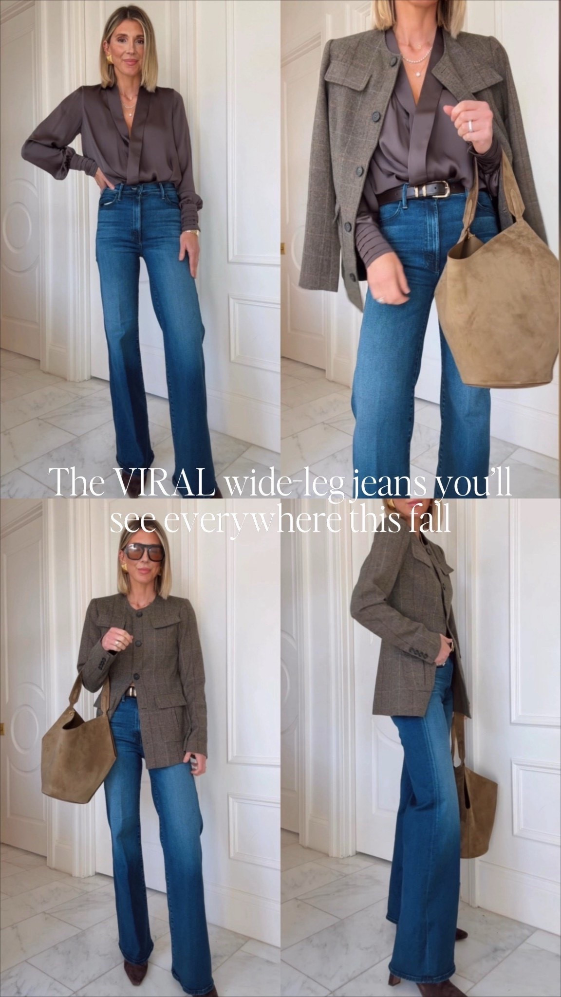 These wide leg jeans are SO flattering, they have a nice stretch and love the dark wash. I'm wearing size 25 and I'm 5'7 for reference.

#LTKStyleTip