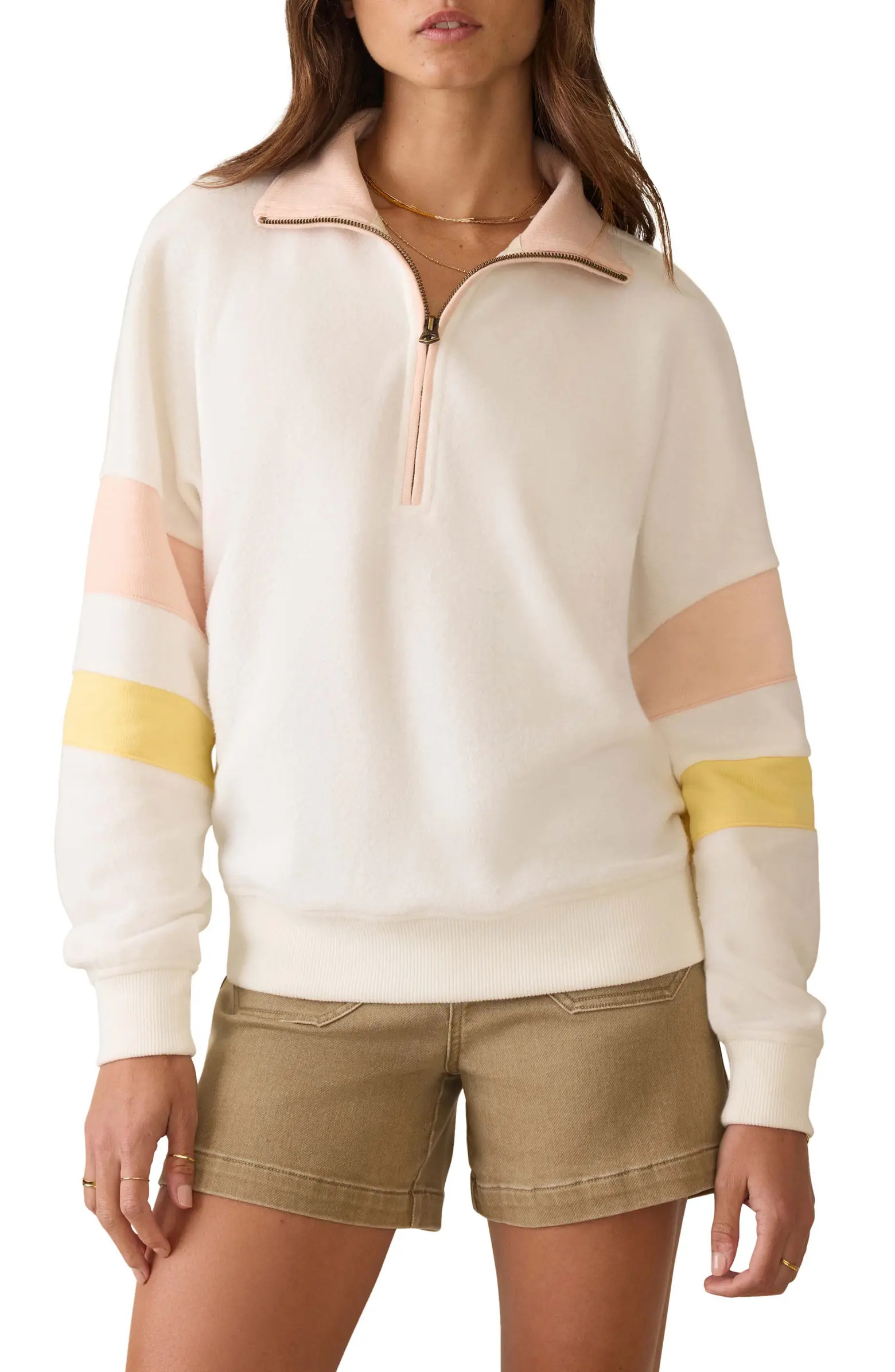 Faherty Beach Quarter Zip Fleece Pullover | Nordstrom | Nordstrom
