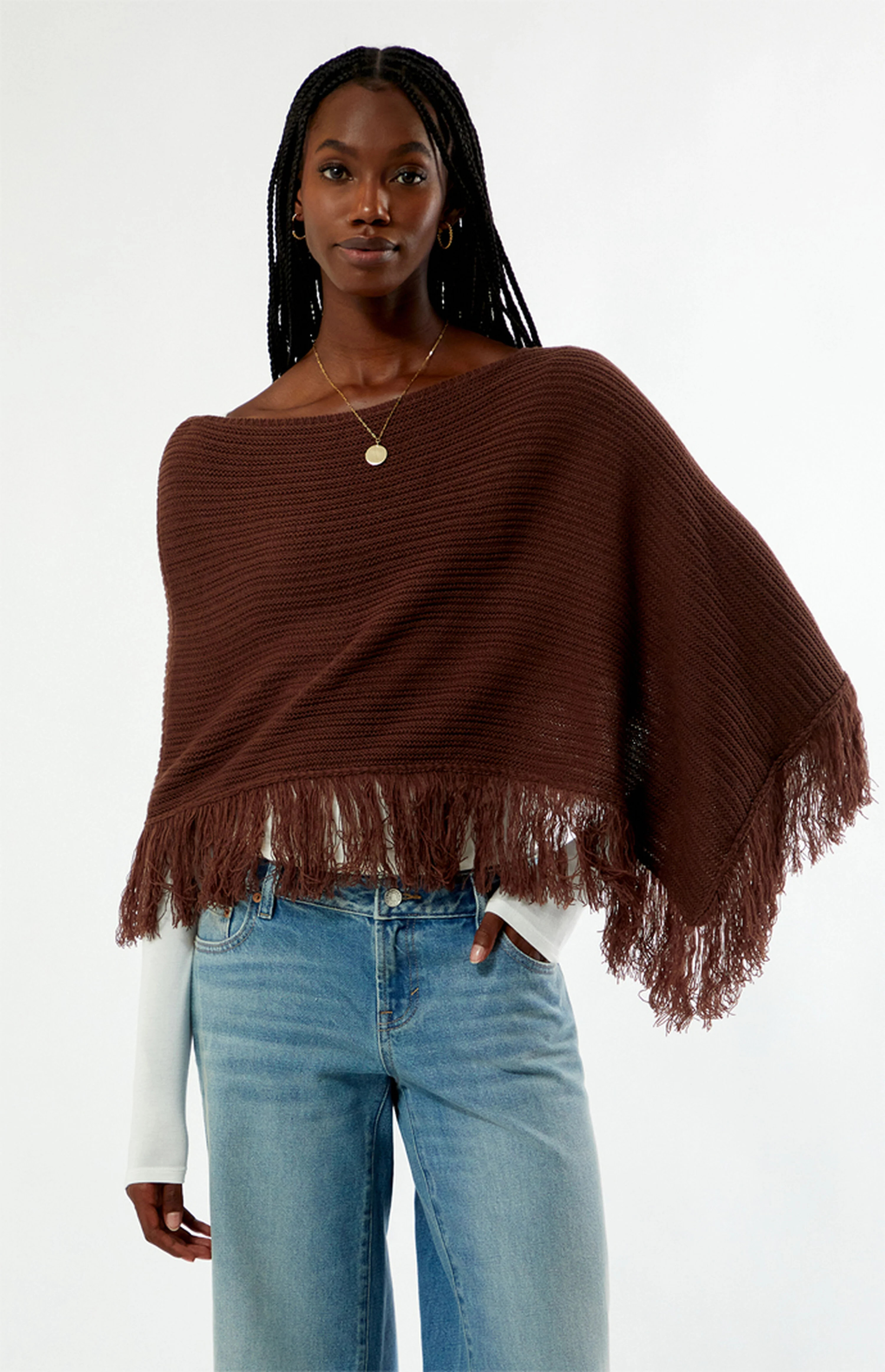 Your Favorite Amber Knit Poncho | PacSun