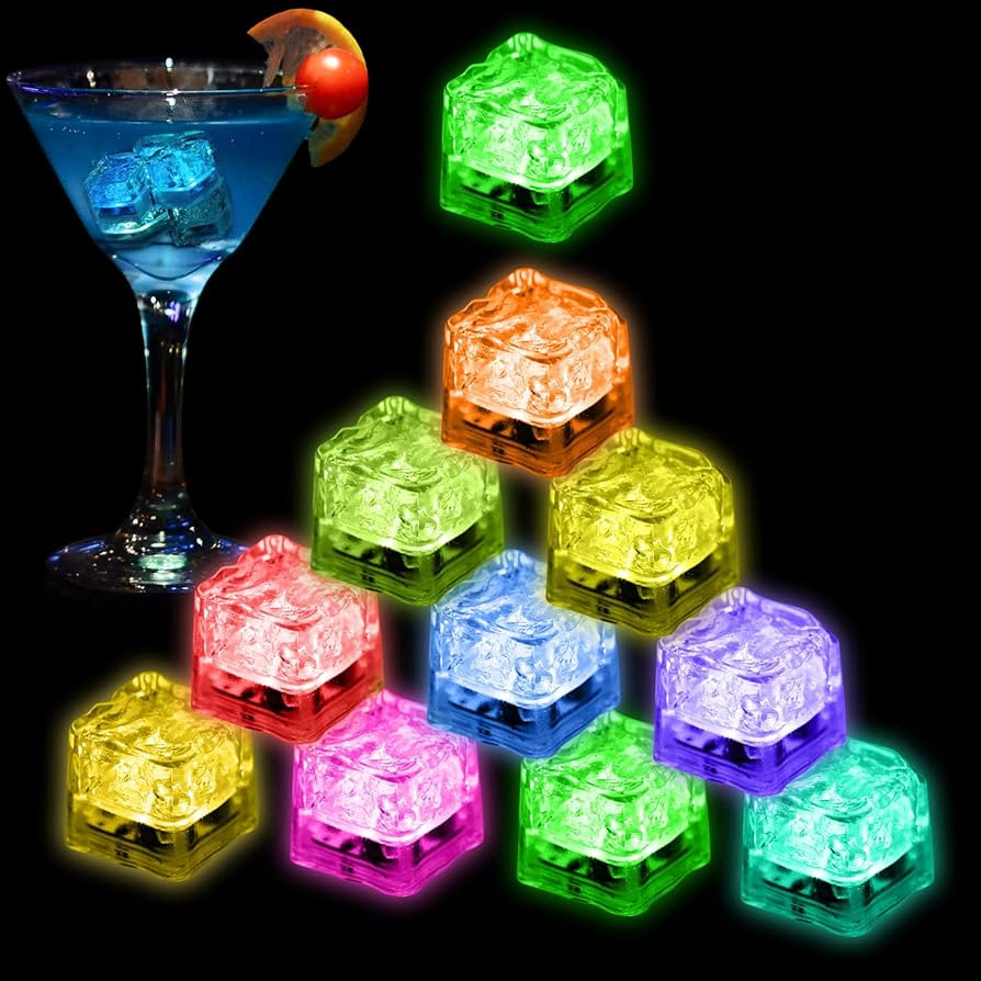 Nonley Light Up Ice Cubes for Drinks, 12 Pack LED Ice Cubes Liquid Activated, Glow in The Dark Wa... | Amazon (US)