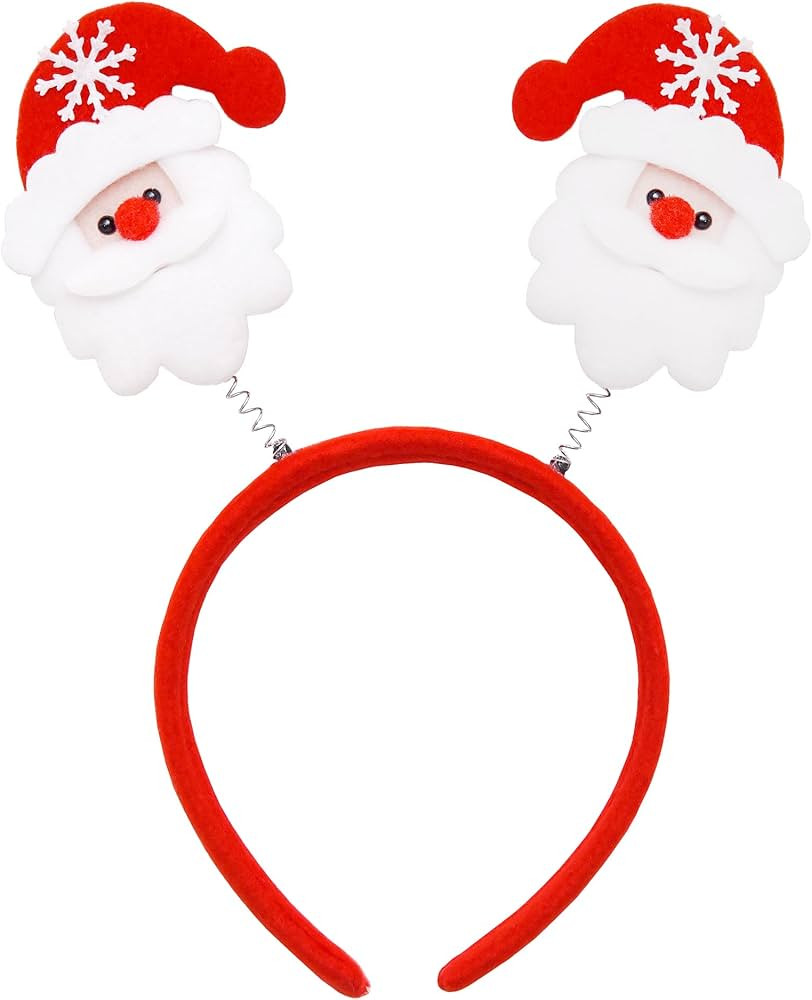 Christmas Headbands Holiday Bouncy Headbands | Santa Claus Headband, Christmas Springy Headband |... | Amazon (US)