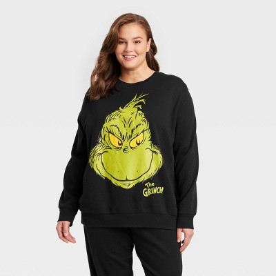 adult the grinch graphic sweatshirt black