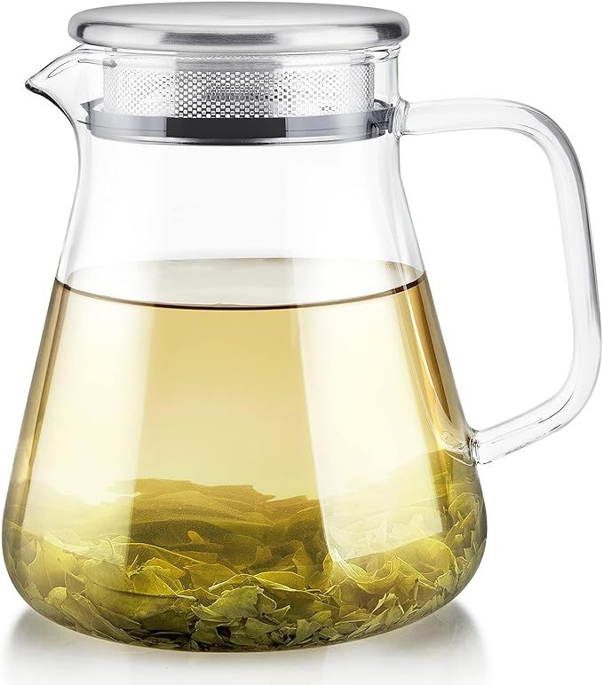 Teabloom One-Touch Tea Maker, 2-in-1 Kettle and Tea Steeper with Stainless Steel Filter Lid for L... | Amazon (US)
