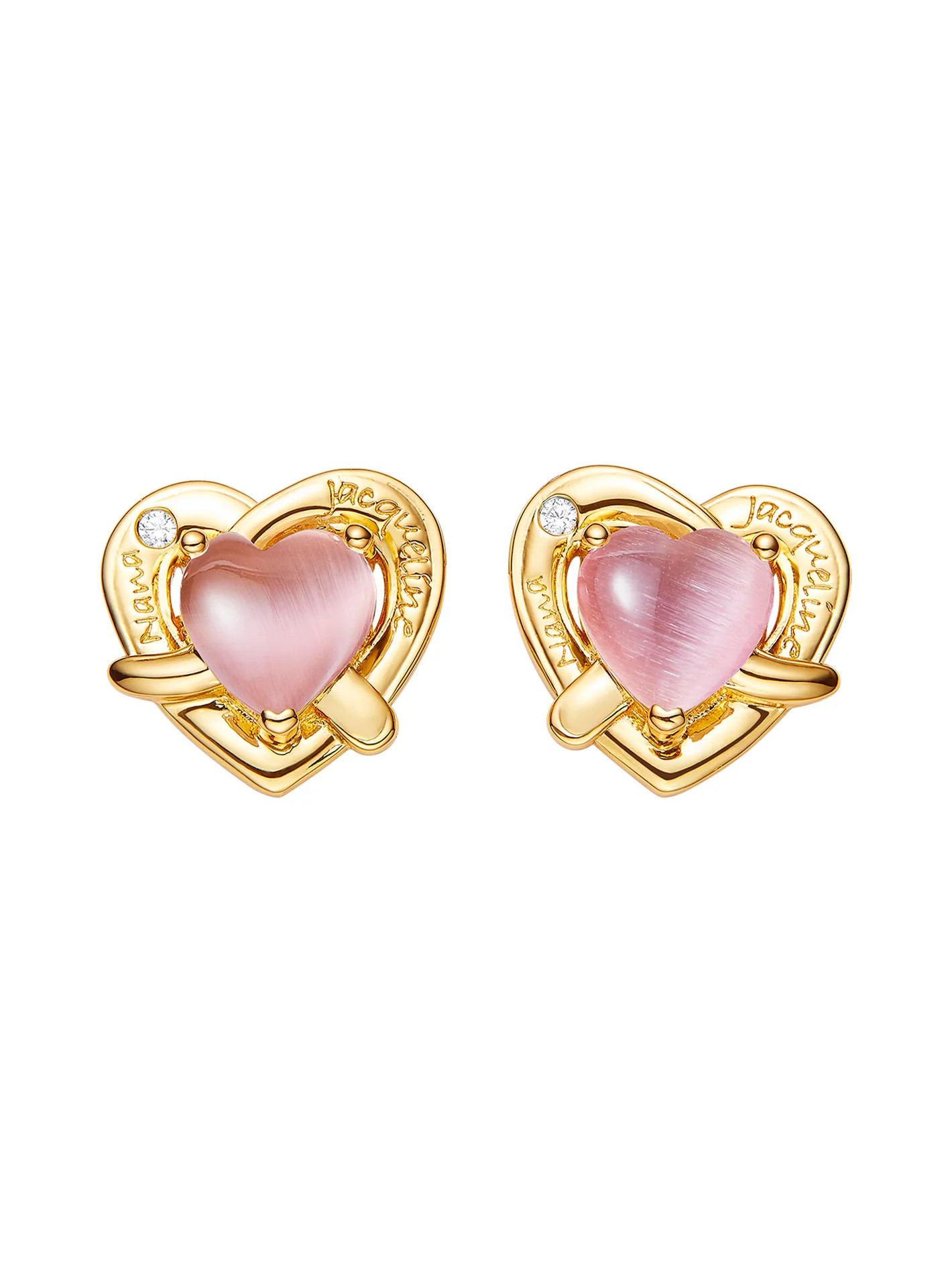 Ambre Heart Earrings (Pink) | Nana Jacqueline