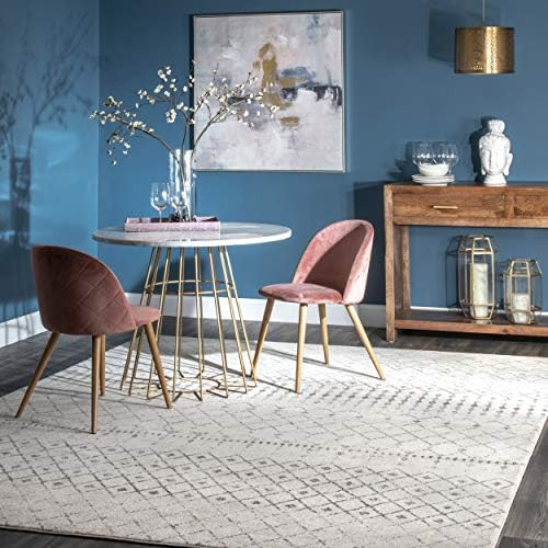 nuLOOM Moroccan Blythe Area Rug, 4' x 6', Grey/Off-white | Amazon (US)