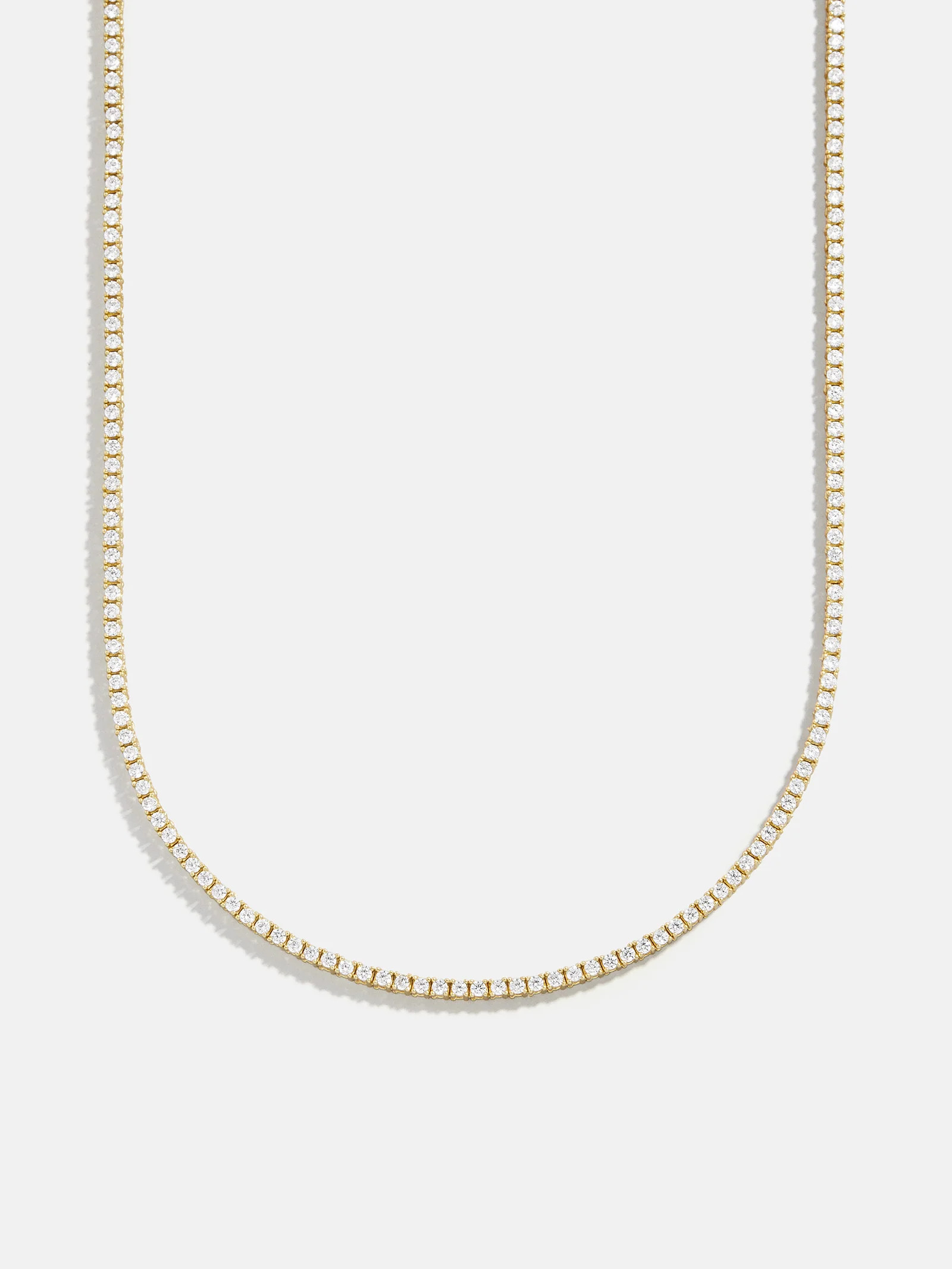 Billie 18K Gold Tennis Necklace - 18K Gold Plated Sterling Silver | BaubleBar