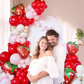 120pcs Strawberry Balloon Arch Garland Kit, Red and Pink Balloons with 27inch Strawberry Foil Bal... | Amazon (US)