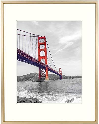Frametory, 11x14 Aluminum Metal Photo Frame with Ivory Color Mat for 8x10 Picture & Real Glass (G... | Amazon (US)