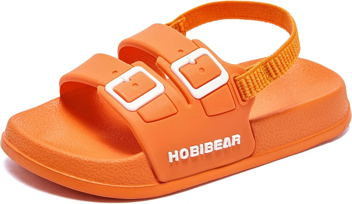Baby Girls Boys Slides Sandals Non-Slip Slip-On Water/Beach/Shower Shoes with Elastic Strap for Todd | Amazon (US)