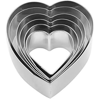 Heart Shape Cookie Cutter Set - 6 Pieces Valentine's Day Gift Stainless Steel Biscuit Pastry Cutt... | Amazon (US)