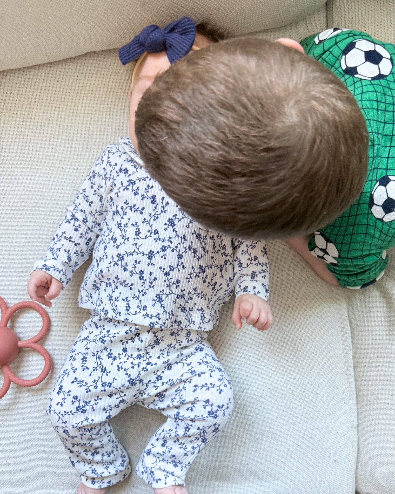Baby girl matching outfit set that’s so nice I bought it twice, in two different sizes, about 3 hours post c-section from my hospital bed because it’s perfect! I’m so happy it finally fits her. Toddler big brother that loves jumping into pictures not included (but his soccer pjs are linked, too) 

Baby girl outfits. Classic baby outfits. Neutral baby outfits 

#LTKFamily #LTKBaby #LTKKids