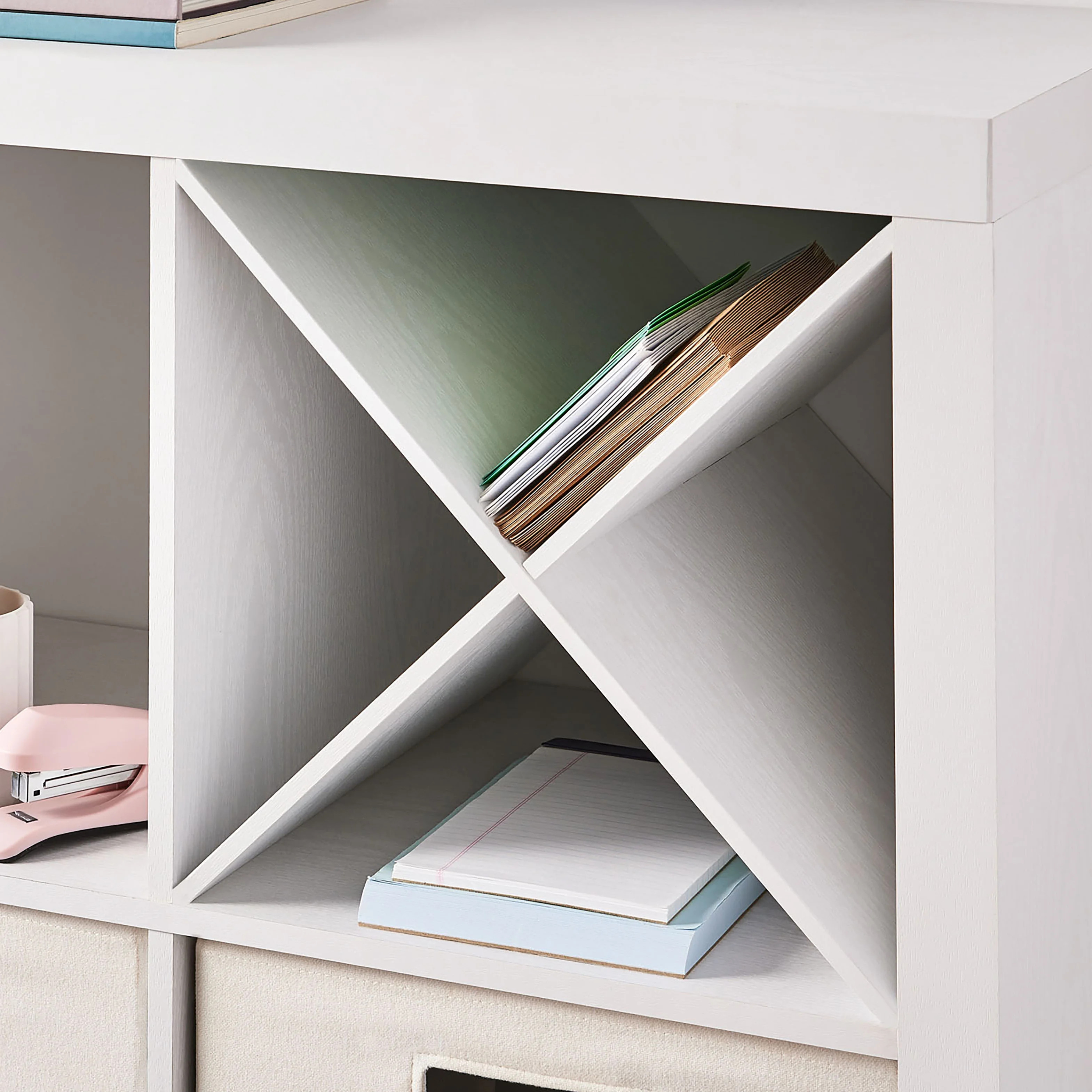 Better Homes & Gardens X Shelf Cube Organizer Insert, White Texture | Walmart (US)