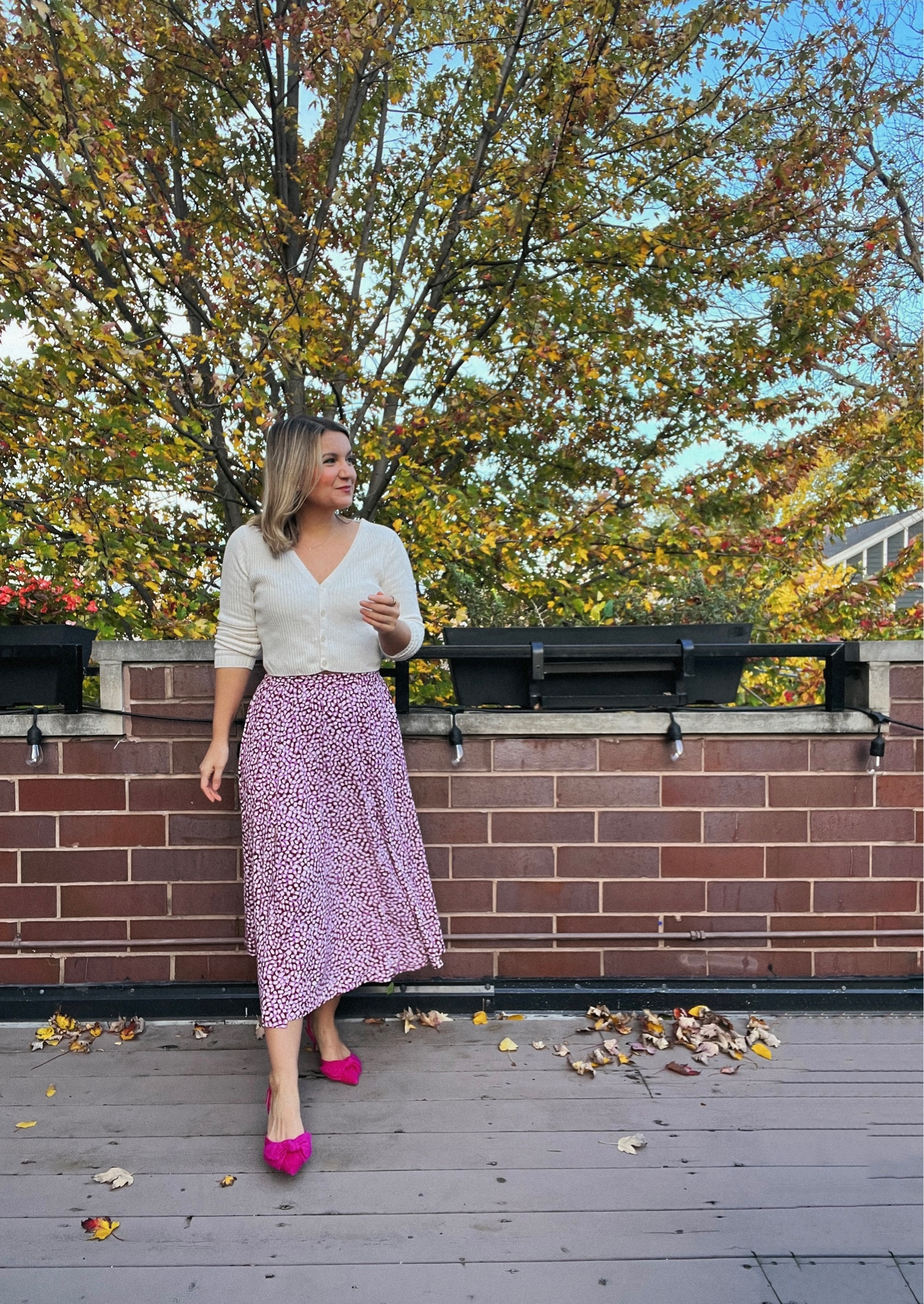 Love this easy and feminine fall outfit!
Midi skirt - XS, runs a little big with an adjustable waist. The fabric is a soft jersey knit so it’s perfect for transitioning through seasons 
Bow heels - obsessed with these!! Come in black and red too.
Cropped sweater - old but linked similar

#LTKunder100 #LTKSeasonal #LTKsalealert