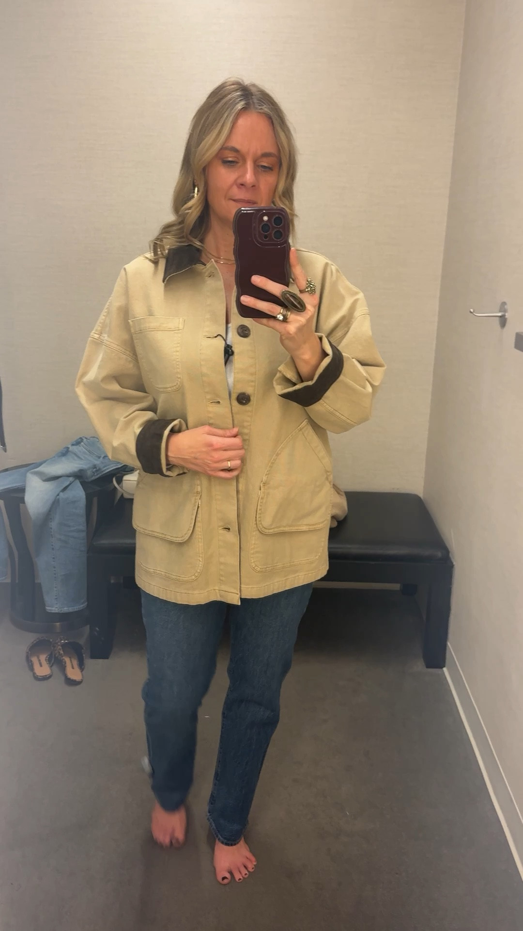 Today’s OOTD as a personal stylist 👇
I grabbed this barn jacket from Nordstrom when it went on sale last week, and it’s exactly the kind of layer I’m always recommending to clients.

Relaxed but structured, easy over denim, tees, knits, or even a casual dress — this is one of those throw-on pieces that instantly makes an outfit feel finished.

If you want outfits that feel effortless and practical for real life, this jacket is a great closet staple.

Fit notes + sizing details: I’m wearing a M for a more oversized look/fit, and I’ve linked it here while it’s still available 🤍


#BarnJacket #NordstromFinds #PersonalStylistPicks #EverydayLayers #EffortlessOOTD #ClosetStaples #CasualChicStyle #FallLayeringIdeas

#LTKOver40 #LTKSeasonal #LTKootd