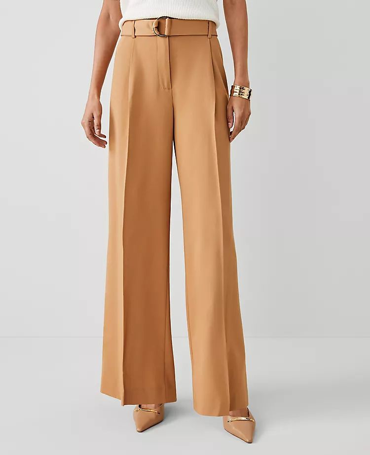 The Belted Pleated Wide-Leg Pant | Ann Taylor (US)