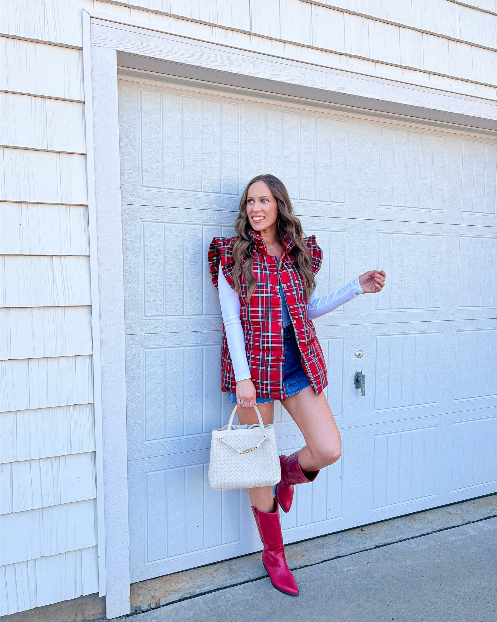 Holiday outfit idea ❤️🎄

Plaid vest, tartan vest, winter vest, denim, crossbody bag, Amazon fashion, winter fashion, red western boots 

#LTKHoliday #LTKGiftGuide #LTKootd