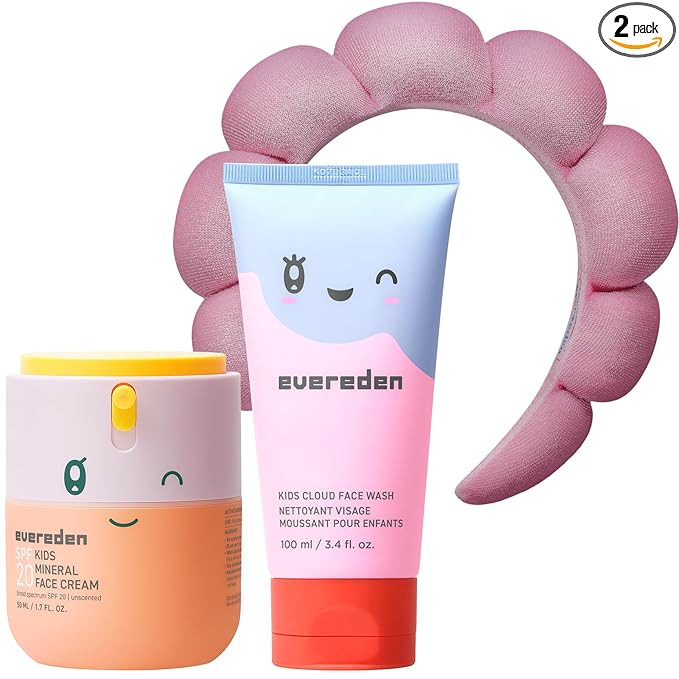 Evereden Kids Healthy Morning Duo Spa Headband for Girls: Clean & Vegan Skin Care Bundle | Cloud ... | Amazon (US)