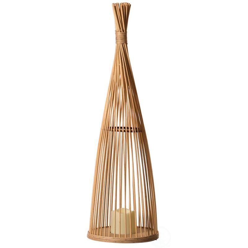 Vintiquewise Rattan Designed Bamboo LED Lantern Lamp Battery Powered for Indoor and outdoor | Target