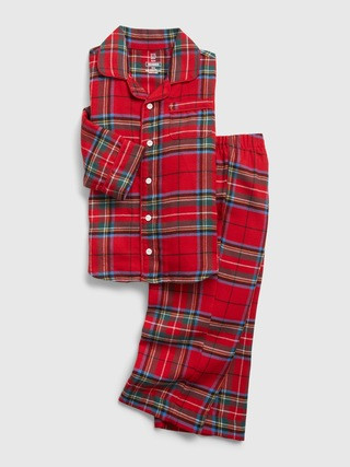 babyGap 100% Recycled Polyester Plaid Print PJ Set | Gap (CA)