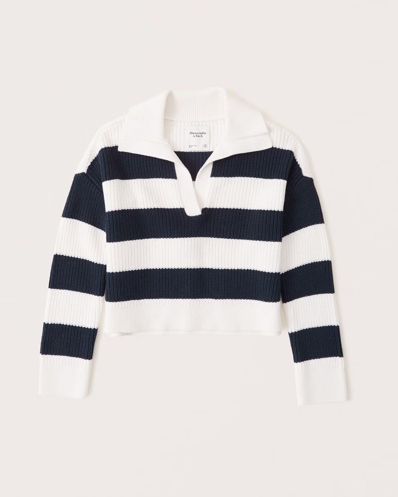 Women's Preppy Notch-Neck Polo | Women's | Abercrombie.com | Abercrombie & Fitch (US)