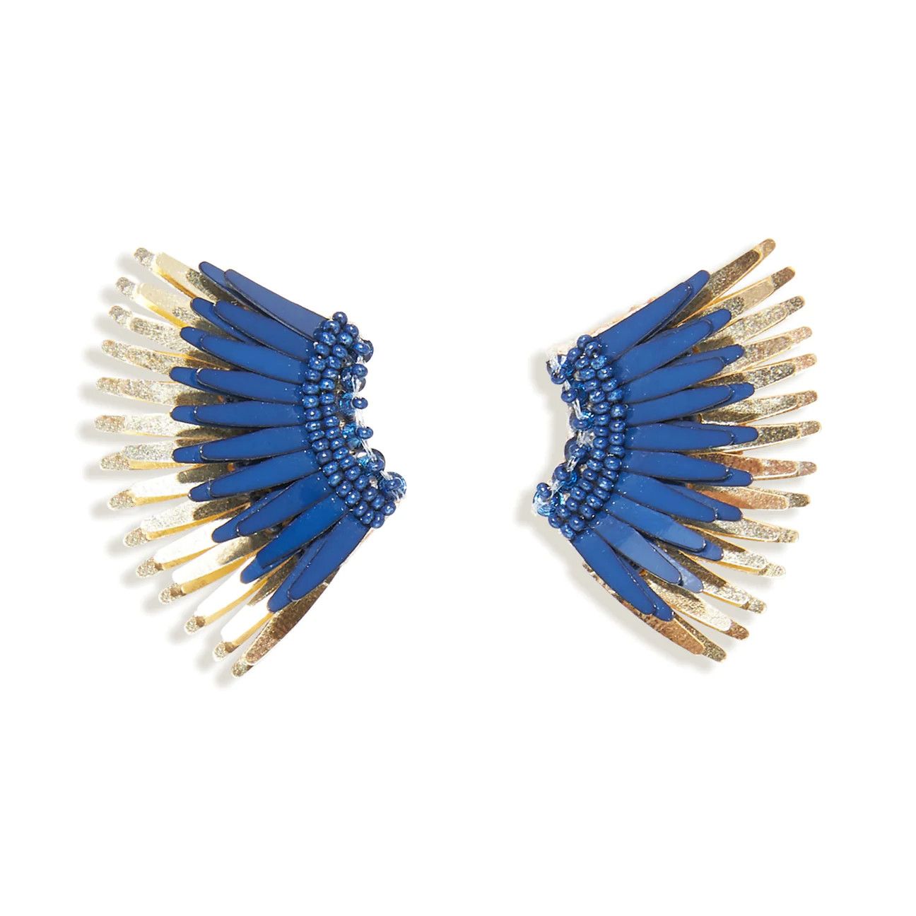 Mini Madeline Earrings Navy Gold | Mignonne Gavigan