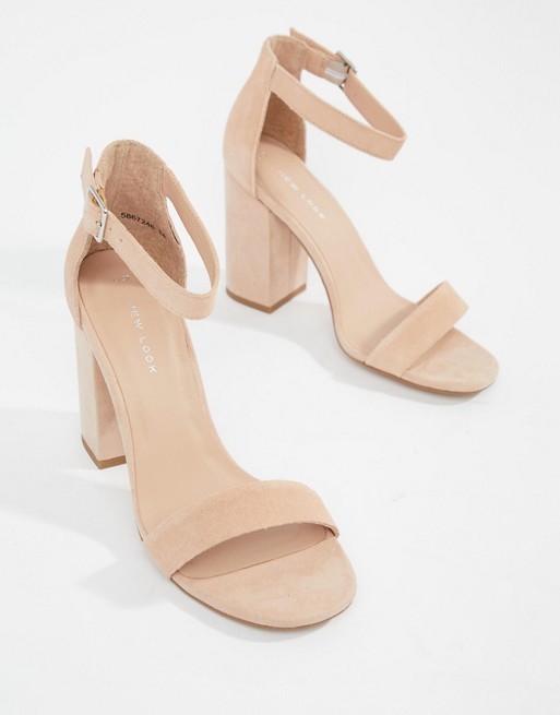 New Look Real Suede Barely There Block Heeled Sandal | ASOS US