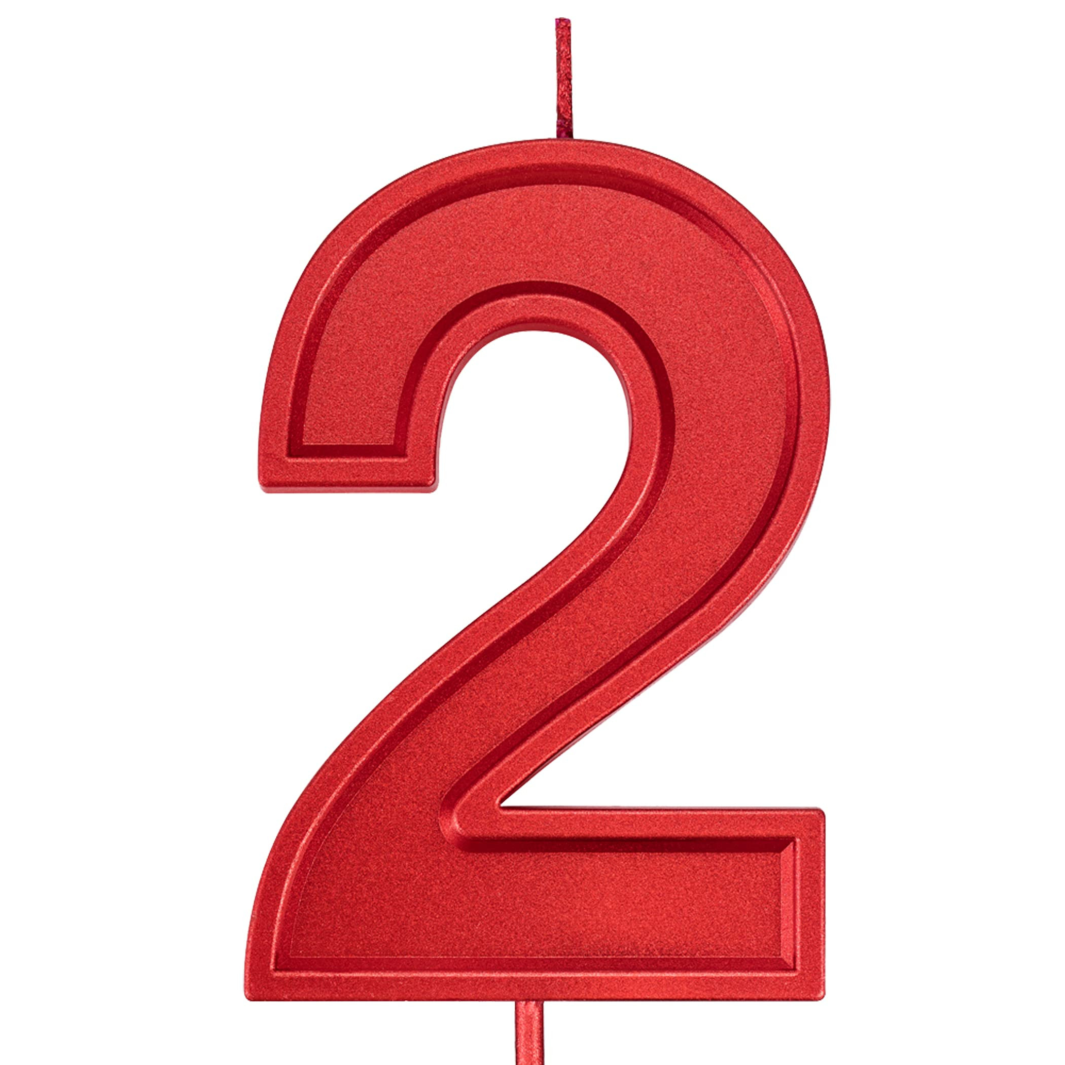3.93in Big Size Happy Birthday Metallic Red Number 2 Candles, Happy Birthday Cake Cupcake Toppers... | Amazon (US)