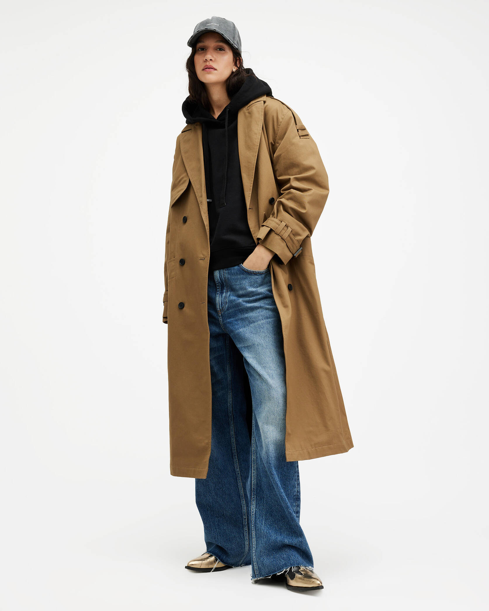 Wyatt Relaxed Fit Belted Trench Coat | AllSaints US
