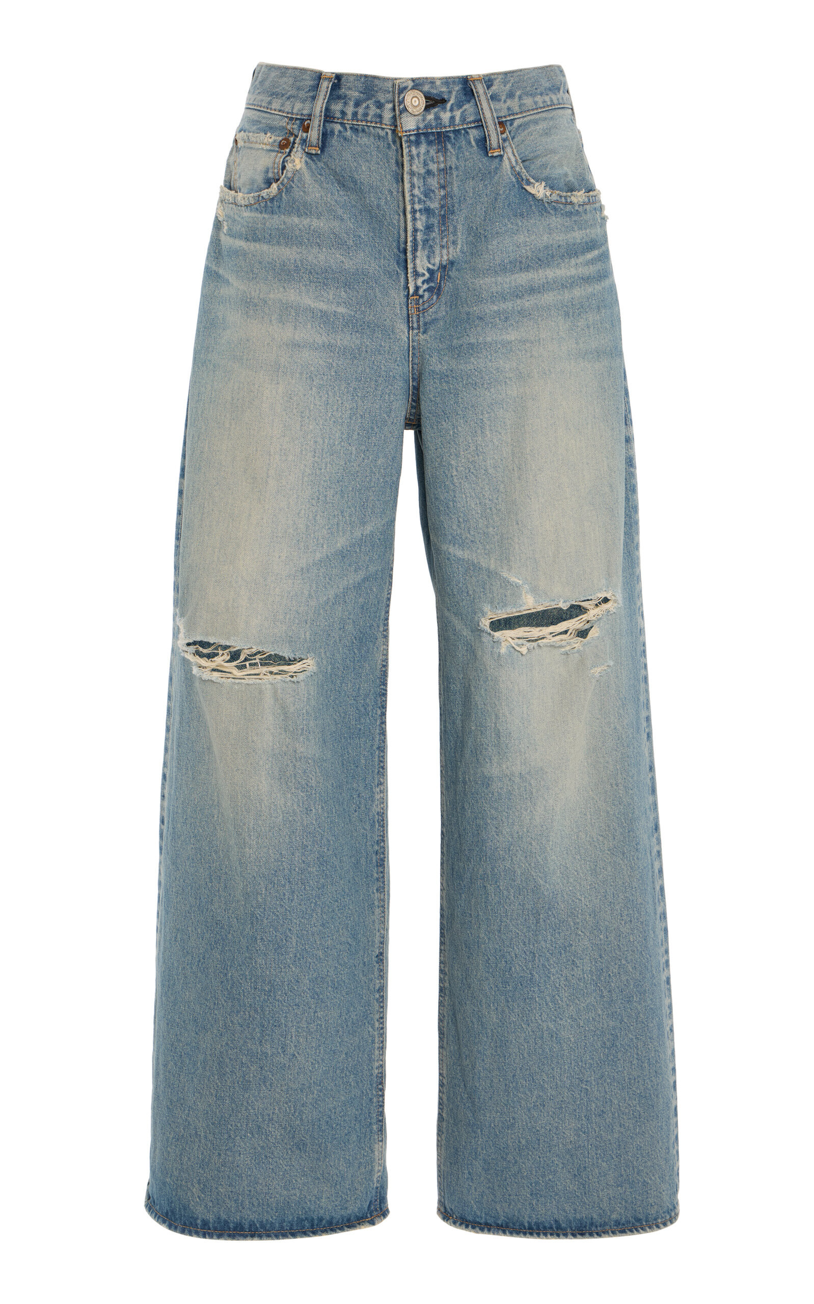 MOUSSY VINTAGE - Hempstead Super-Wide Jeans - Light Wash - 28 - Moda Operandi | Moda Operandi (Global)