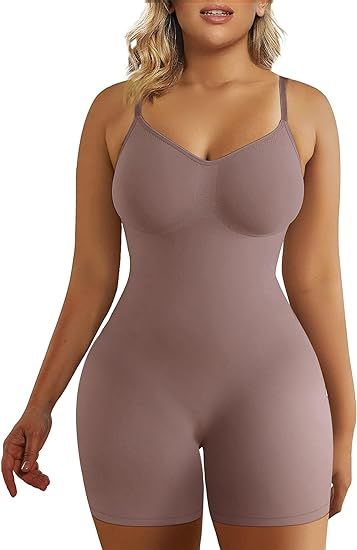 SHAPERX Shapewear for Women Tummy Control Bodysuit Mid Thigh Butt Lifter Body Shaper Shorts | Amazon (US)