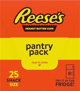 REESE'S Milk Chocolate Snack Size Peanut Butter Cups, Candy Pantry Pack, 13.75 oz (25 Pieces) | Amazon (US)