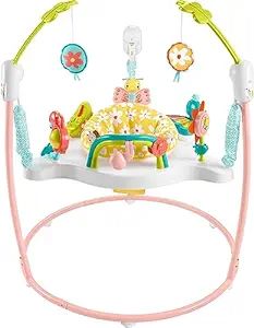 Fisher-Price Baby Bouncer Activity Center Blooming Fun Jumperoo with Music Lights and Development... | Amazon (US)