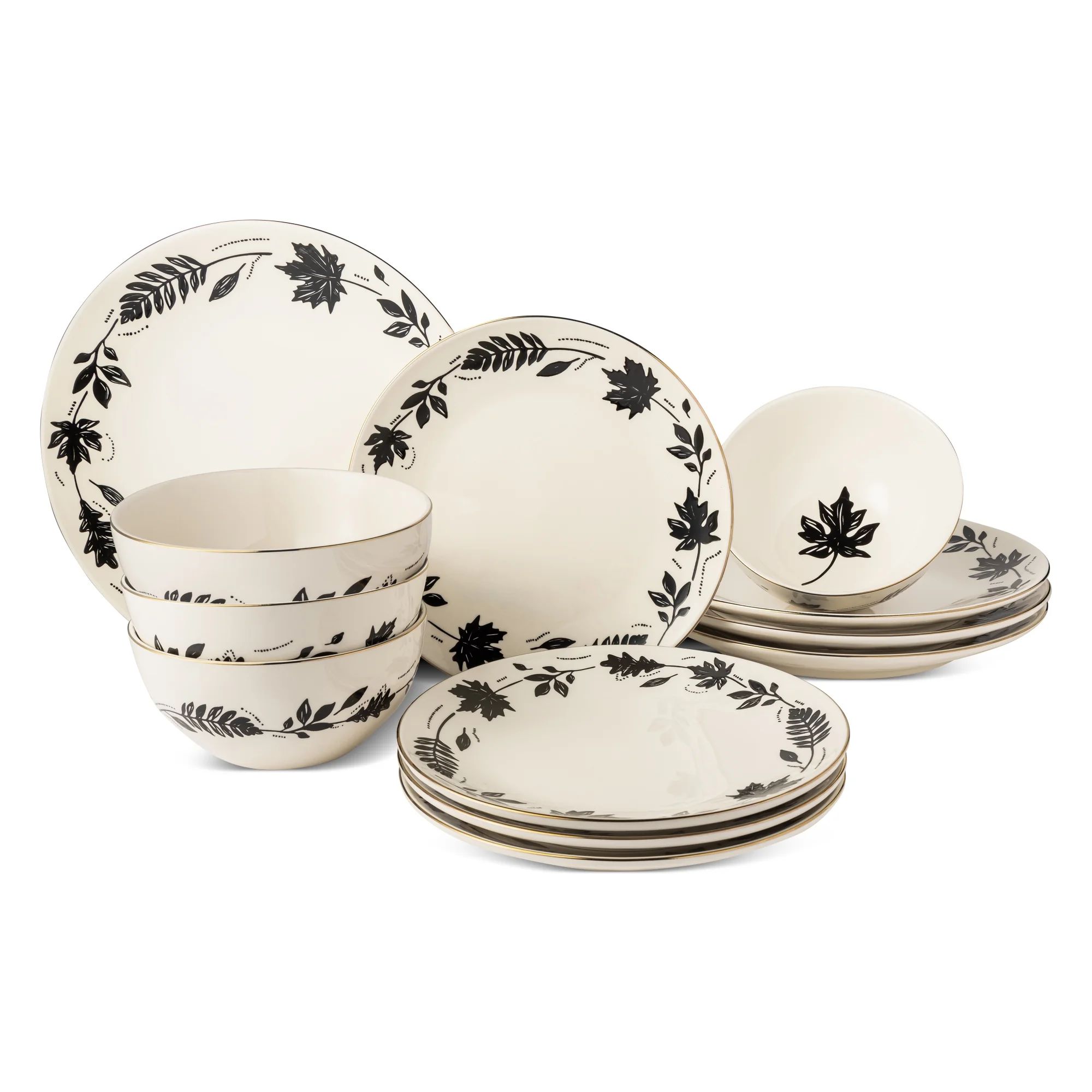 Thyme & Table Harvest 12-Piece Dinnerware Set Service for 4 | Walmart (US)