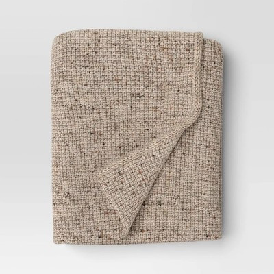 Marled Knit Throw Neutral - Threshold | eBay US